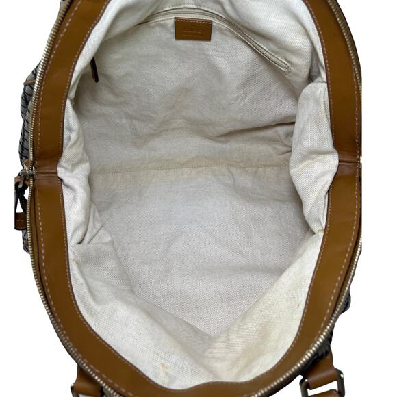 Gucci Sukey Medium Satchel 223974 Beige Diamante Canvas Leather Trim - Picture 11 of 16